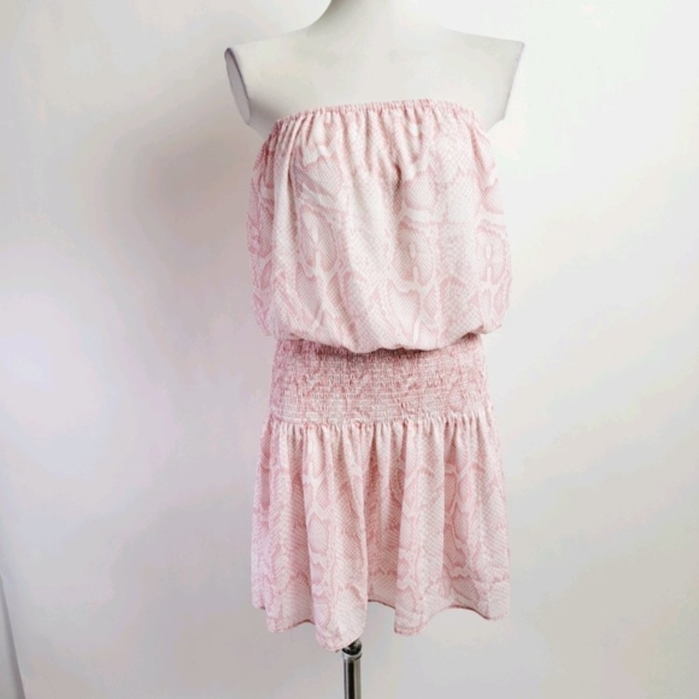 Glam large pink strapless dress nwt